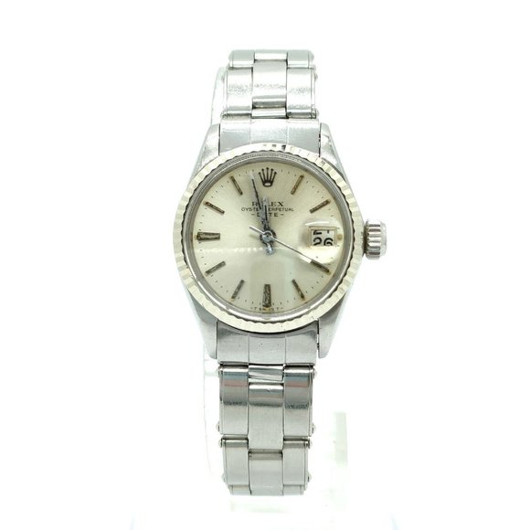 ROLEX Oyster Perpetual Date 24mm Women's Watch Stainless Steel Silve - Picture 3 of 15